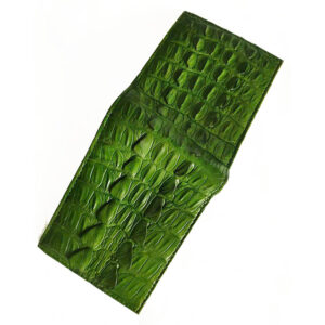 Bóp Da Cá Sấu Hoa Cà Da Đuôi Màu Xanh Lá 1141