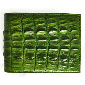 Bóp Da Cá Sấu Hoa Cà Da Đuôi Màu Xanh Lá 1141