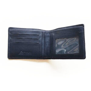 Bóp Da Cá Sấu Hoa Cà Nguyên Con Đan Viền Da Đen D1141