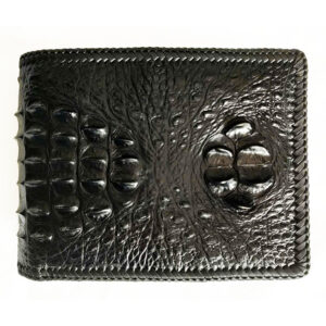 Bóp Da Cá Sấu Hoa Cà Nguyên Con Đan Viền Da Đen D1141