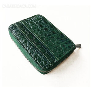 Ví Nữ Da Cá Sấu Hoa Cà Cầm Tay Xanh Lá Chuyên ATM – 1187