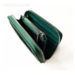 Ví Nữ Da Cá Sấu Hoa Cà Cầm Tay Xanh Lá Chuyên ATM – 1187