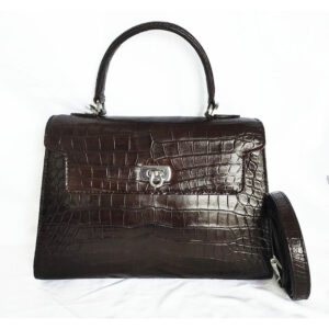 Túi xách nữ cá sấu Hoa Cà nâu sô 0194