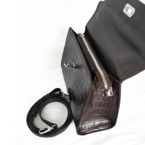 Túi xách nữ cá sấu Hoa Cà nâu sô 0194